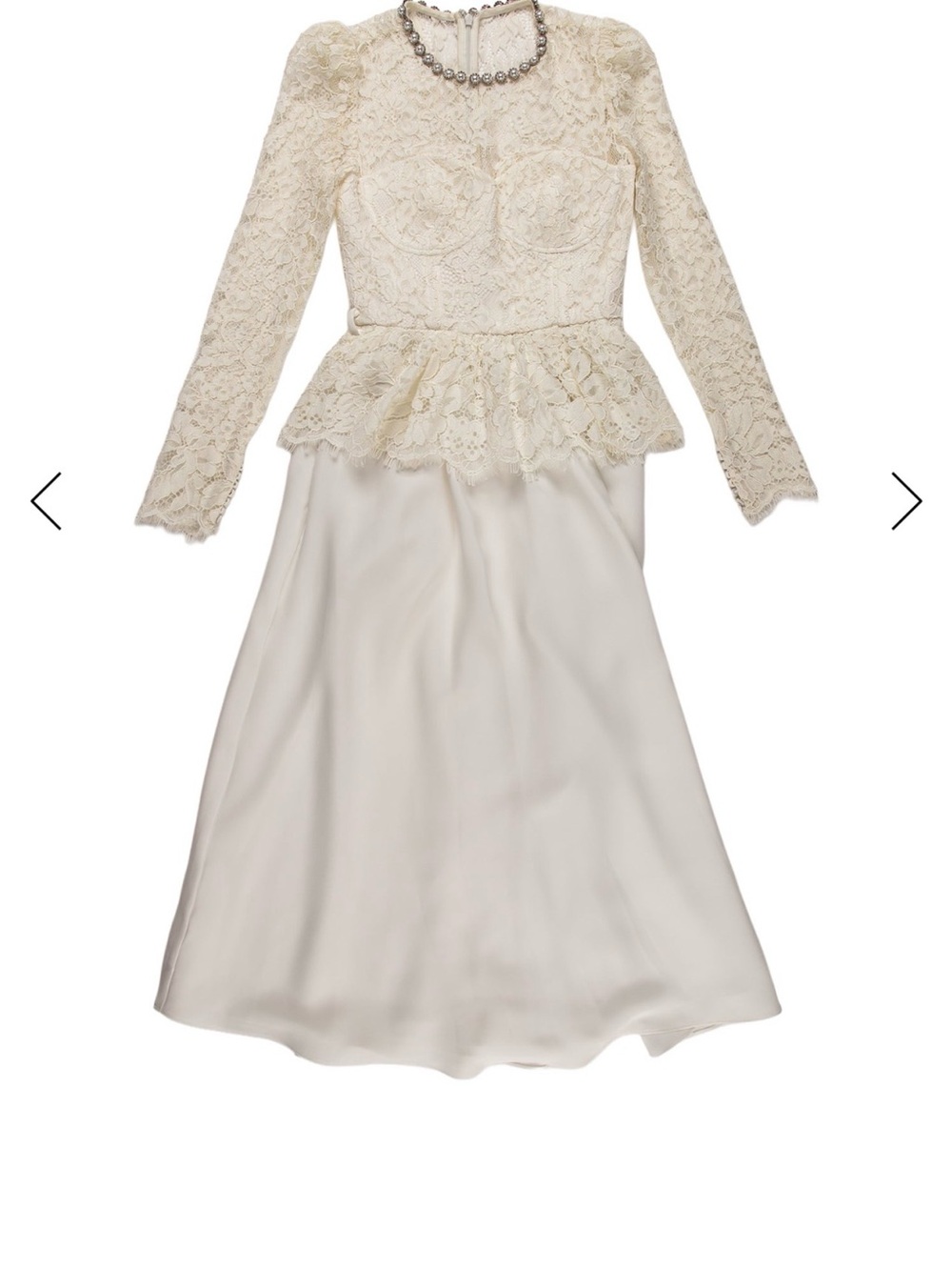 Self-Portrait Ivory Lace Peplum Wedding Dress